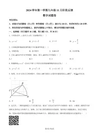 浙江湖州吴兴区2024年九年级上学期11月月考数学试题+答案