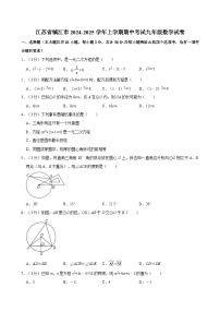 江苏省镇江市2024-2025学年上学期期中考试九年级数学试卷（含答案解析）