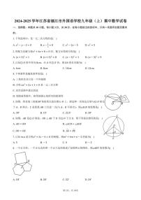 2024～2025学年江苏省镇江市外国语学校九年级(上)期中数学试卷(含答案)