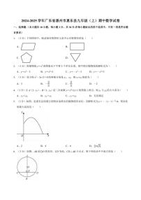 2024～2025学年广东省惠州市惠东县九年级(上)期中数学试卷(含详解)