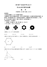 四川省广安友谊中学2024-2025学年九年级上学期期中检测数学试题