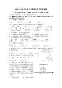 新疆维吾尔自治区昌吉回族自治州奇台县2023～2024学年七年级(下)期末考试数学试卷(含答案)