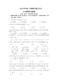浙江省金华市金东区2024-2025学年九年级上学期期中考试数学试卷