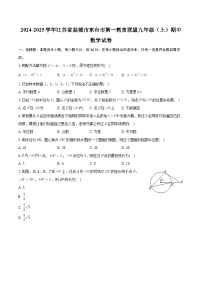 江苏省盐城市东台市第一教育联盟2024-2025学年九年级上学期11月期中数学试题