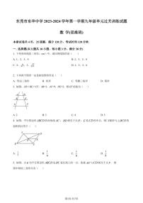 东莞东华初级中学2023年九年级上学期月考数学试题（原卷版+解析版）