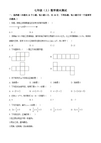 七年级上学期期末数学试题 (1)