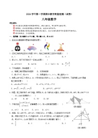 浙江省杭州滨和中学2024-2025学年上学期期中教学质量检测 八年级数学试题