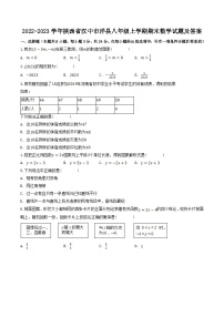 2022-2023学年陕西省汉中市洋县八年级上学期期末数学试题及答案