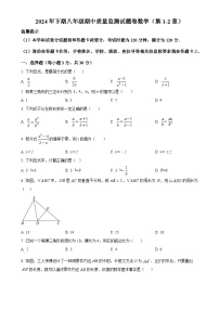 湖南省怀化市通道县2024-2025学年八年级上学期期中考试数学试题（原卷版）-A4