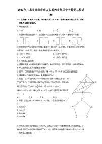 2022年广东省深圳市南山实验教育集团中考数学二模试卷