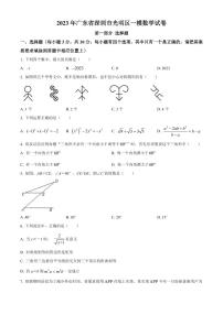 2023年广东省深圳市光明区中考一模数学试卷（原卷版+解析版）