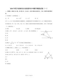 2024年四川南充名校联考中考数学模拟试卷（一）