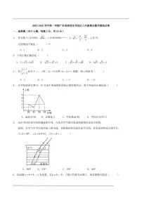 广东深圳龙岗区2024-2025学年上学期八年级期末数学模拟试卷+答案