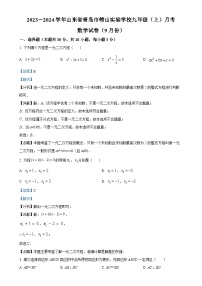 山东省青岛市崂山实验学校2024-2025学年九年级 上学期9月份第一次月考数学试题（解析版）-A4