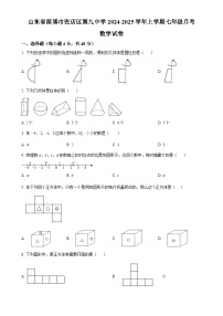 山东省淄博市张店区第九中学2024-2025学年上学期七年级月考数学试卷（原卷版）-A4