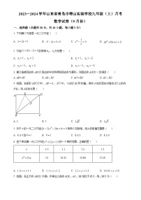 山东省青岛市崂山实验学校2024-2025学年九年级 上学期9月份第一次月考数学试题（原卷版）