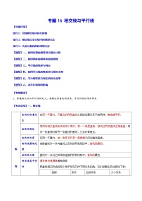 中考数学一轮复习考点题型归纳与分层练习专题16 相交线与平行线（2份，原卷版+解析版）