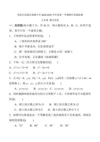 贵州省贵阳市花溪区燕楼中学2024～2025学年九年级(上)期中数学试卷(含答案)