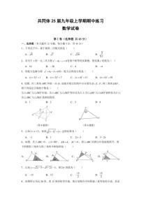 四川省眉山市东坡区东坡中学共同体练习2024～2025学年九年级(上)期中数学试卷(含答案)