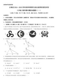 云南省2024—2025学年学生综合素养阶段性评价八年级(上)数学期末模拟试卷卷(一)(含详解)