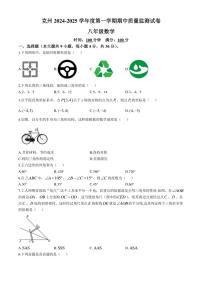 新疆克孜勒苏柯尔克孜自治州2024～2025学年八年级(上)期中数学试卷(含答案)