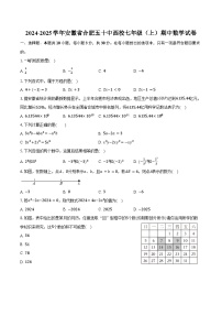 2024-2025学年安徽省合肥五十中西校七年级（上）期中数学试卷（含答案）