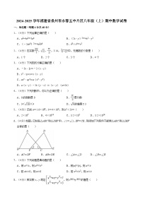 福建省泉州市永春五中片区2024-2025学年八年级上学期期中数学试卷