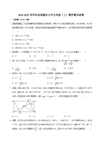 2024-2025学年河北省衡水六中九年级（上）期中数学试卷  含详解