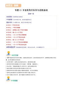 中考数学一轮复习重点考向练习专题09 平面直角坐标系与函数基础（2份，原卷版+解析版）