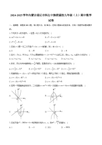 内蒙古通辽市科左中旗联盟校2024-2025学年九年级上学期期中数学试卷