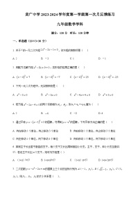 广东省广州市花都区广州市黄广中学2023-2024学年九年级上学期月考数学试题（含答案）