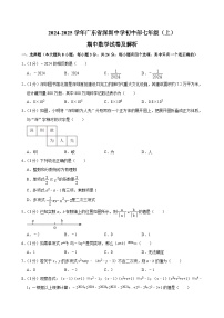 广东省深圳中学初中部2024-2025学年七年级上学期期中数学试卷