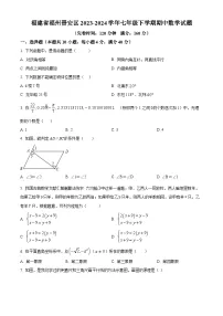 福建省福州晋安区2023-2024学年七年级下学期期中数学试题（原卷版+解析版）