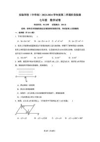 广东省深圳市实验学校中学部2023-2024学年下学期期中阶段检测七年级数学试卷