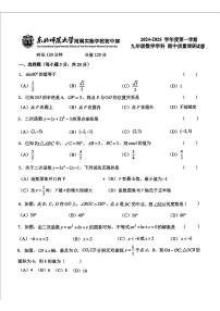 吉林省长春市东北师范大学附属中学（净月实验学校）2024一2025学年九年级上学期期中考试数学试题