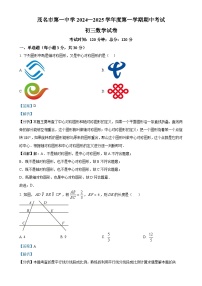 广东省茂名市第一中学2024-2025学年上学期期中考试九年级数学试卷（解析版）-A4