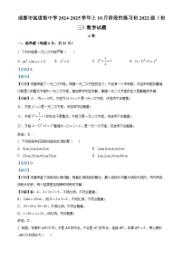 四川省成都市盐道街中学2024-2025学年九年级上学期10月月考数学试卷（解析版）-A4