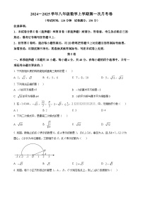 四川省达州市渠县中学2024-2025学年八年级上学期10月月考数学试题（原卷版）-A4