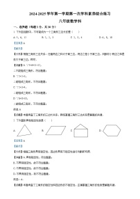 广东省江门市蓬江区杜阮镇杜阮中心初级中学2024-2025学年八年级上学期第一次月考数学试题（解析版）-A4