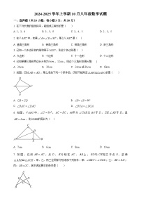 湖北省武汉市华宜寄宿学校2024-2025学年八年级上学期10月月考数学试题（原卷版）-A4