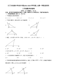 广东省江门市实验中学（初中部）2024—-2025学年八年级上学期第一次月考数学试题（原卷版）-A4