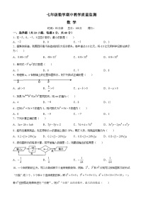 安徽省六安市舒城县仁峰学校2024-2025学年上学期七年级11月数学期中试题(无答案)