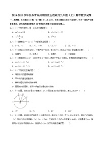 江苏省苏州市园区五校联考2024-2025学年上学期九年级期中数学试卷