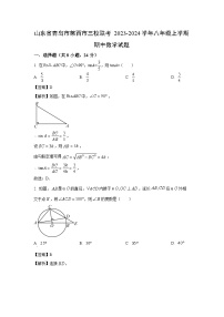 2023~2024学年山东省青岛市莱西市三校联考八年级(上)期中数学试卷(解析版)