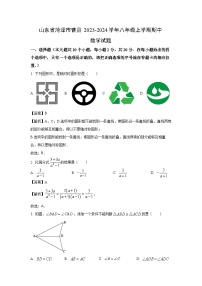 2023~2024学年山东省菏泽市曹县八年级(上)期中数学试卷(解析版)