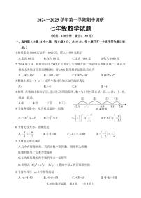 山东省聊城市临清市2024-2025学年七年级上学期期中考试数学试题