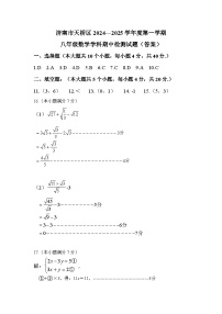 山东省济南市天桥区2024—2025学年八年级上学期期中考试数学试题