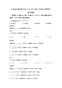 2023~2024学年山东省济南市历下区八年级(上)期中数学试卷(解析版)