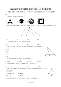 2024～2025学年贵州省黔东南州八年级(上)期中数学试卷(含答案)