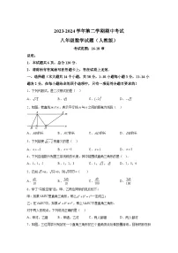 河北省邢台市任泽区2023-2024学年八年级下学期期中数学试题(含解析)